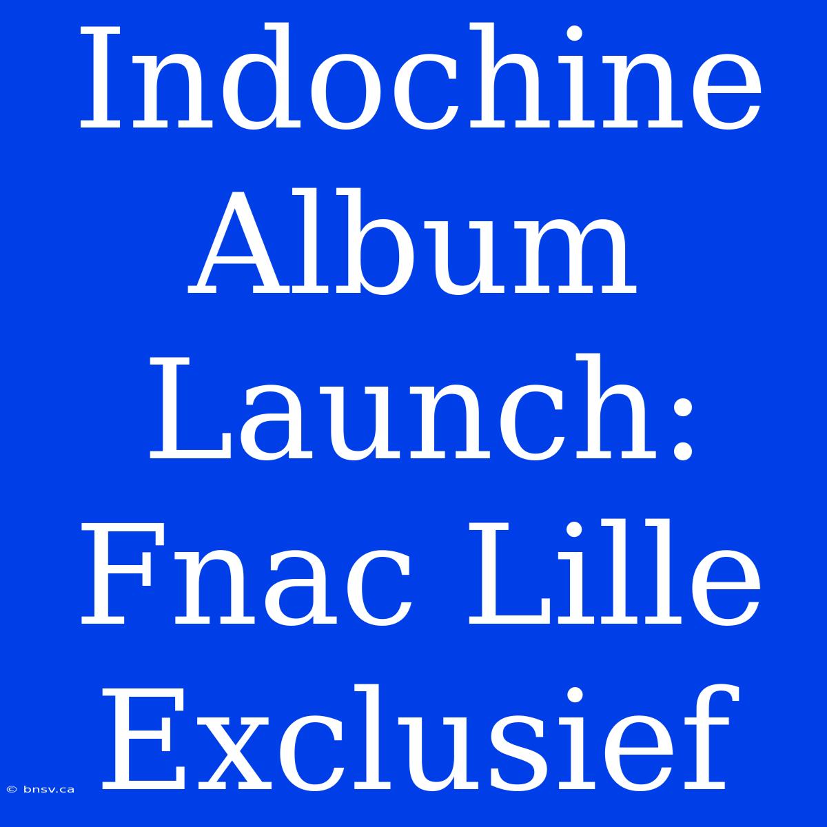 Indochine Album Launch: Fnac Lille Exclusief