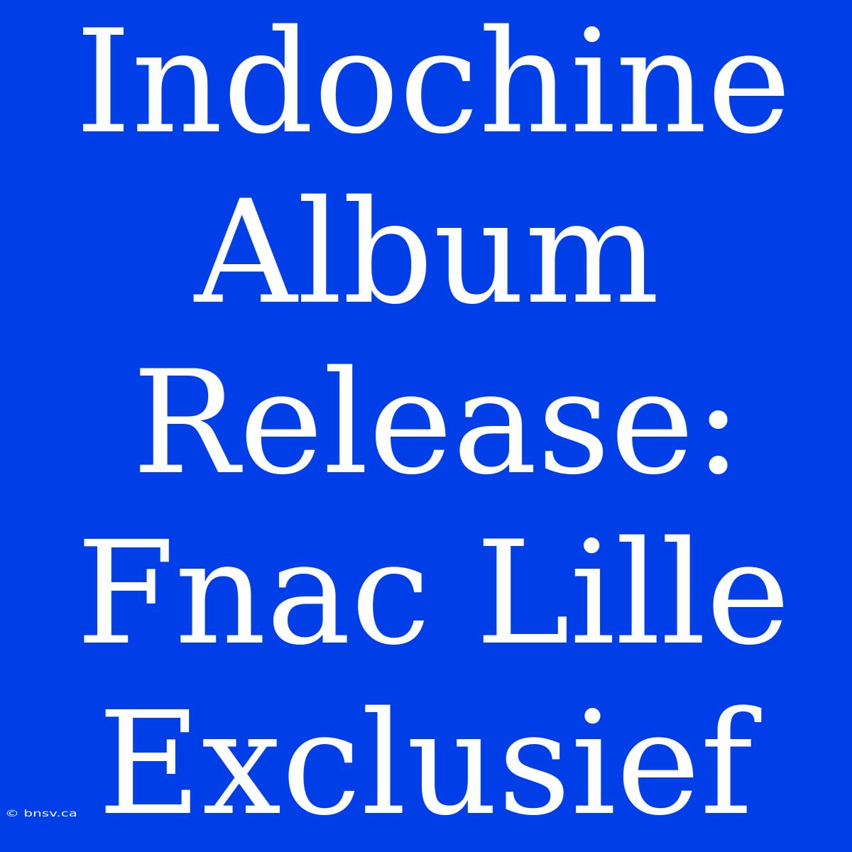 Indochine Album Release: Fnac Lille Exclusief