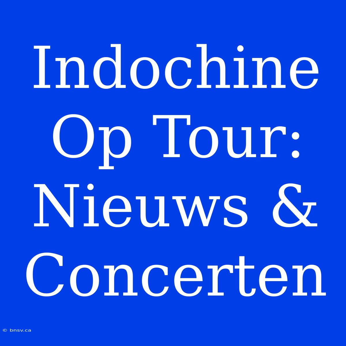 Indochine Op Tour: Nieuws & Concerten