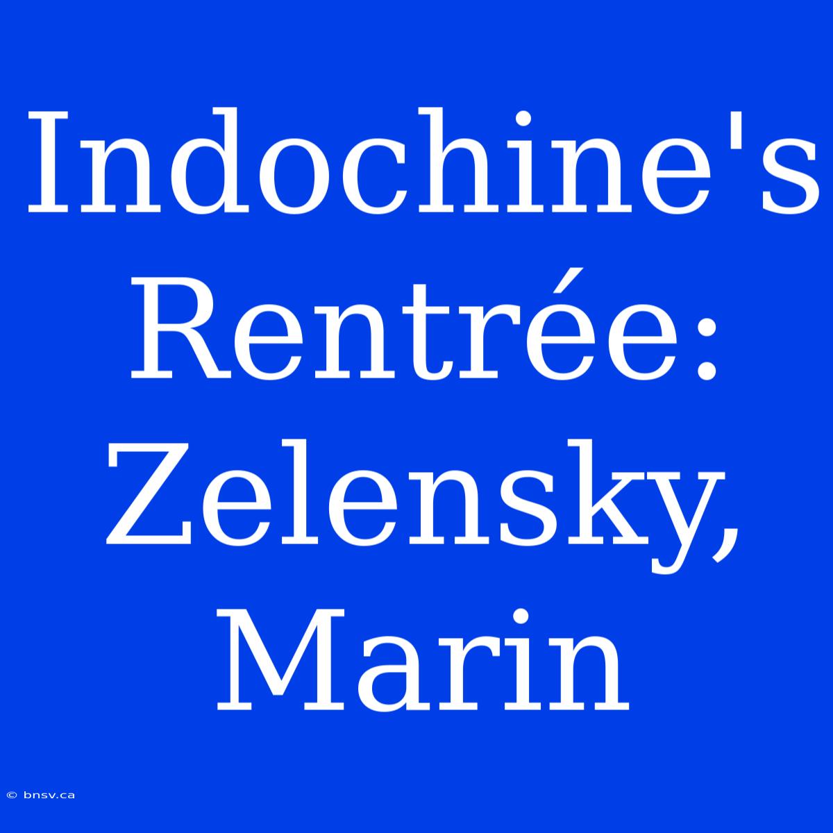 Indochine's Rentrée: Zelensky, Marin