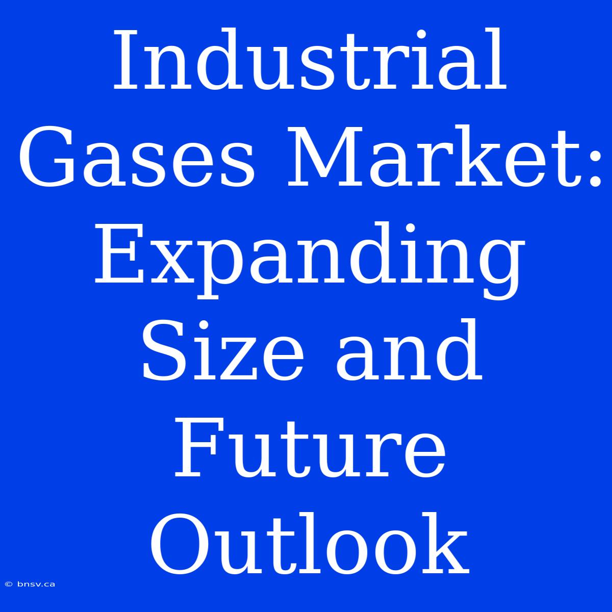 Industrial Gases Market: Expanding Size And Future Outlook