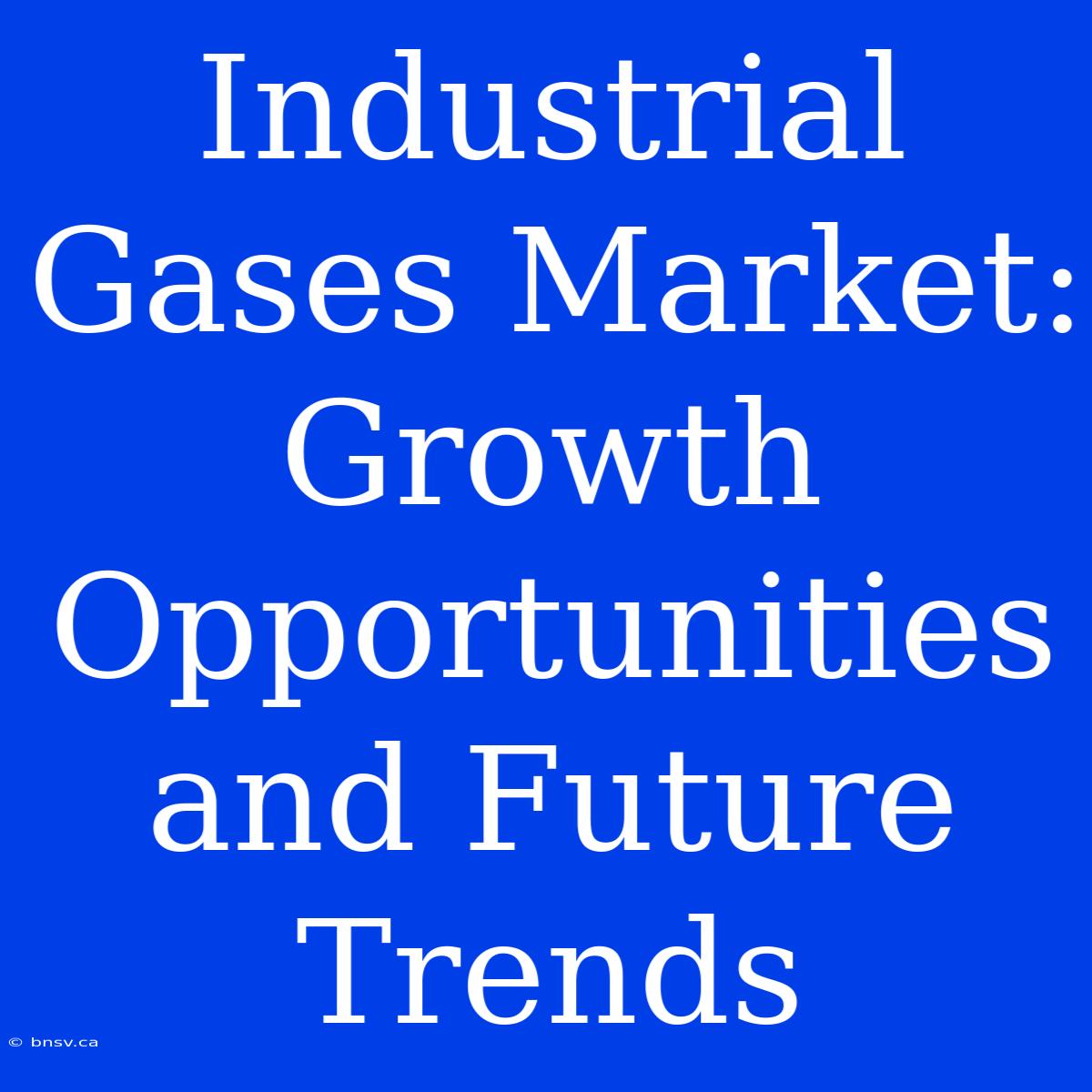 Industrial Gases Market: Growth Opportunities And Future Trends