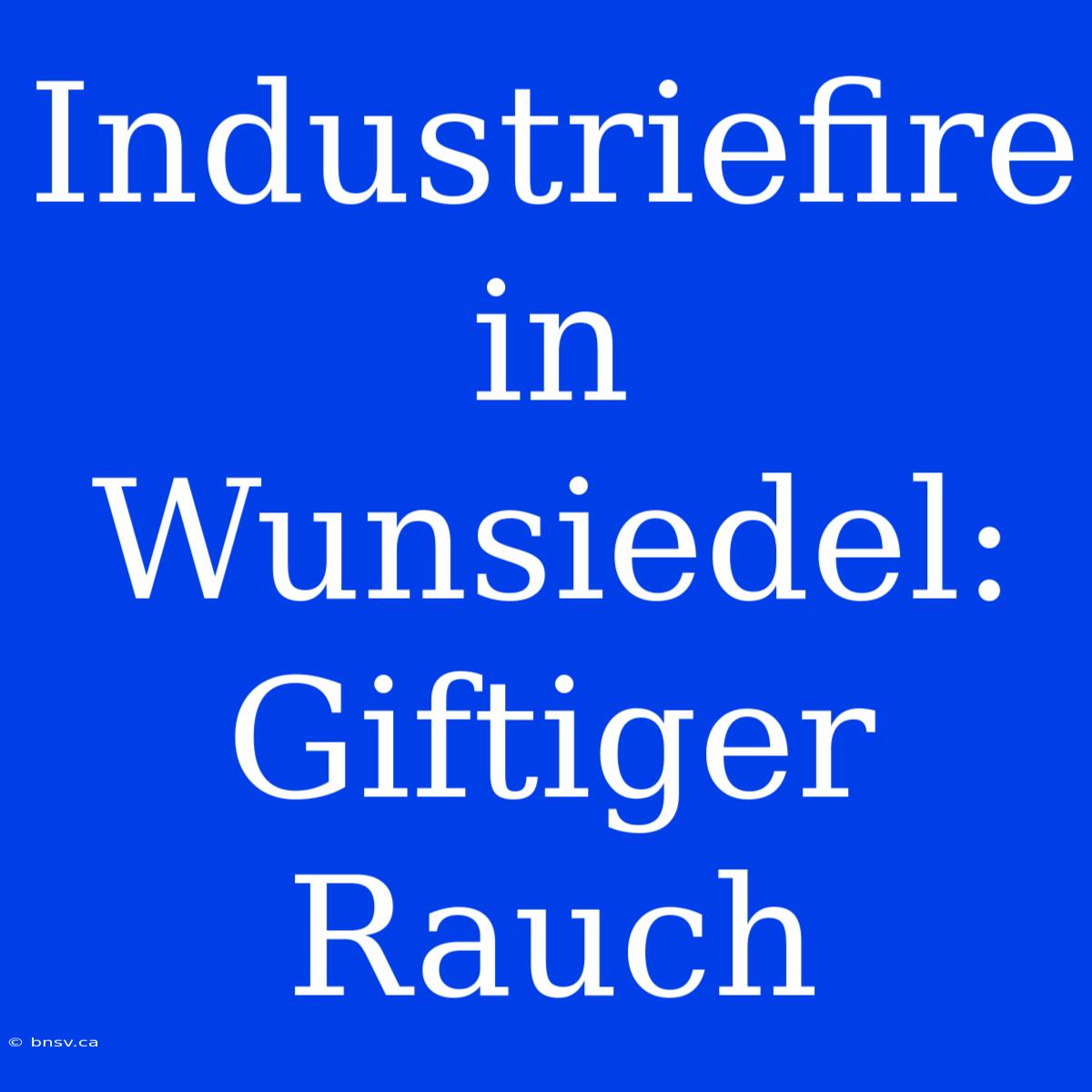 Industriefire In Wunsiedel: Giftiger Rauch