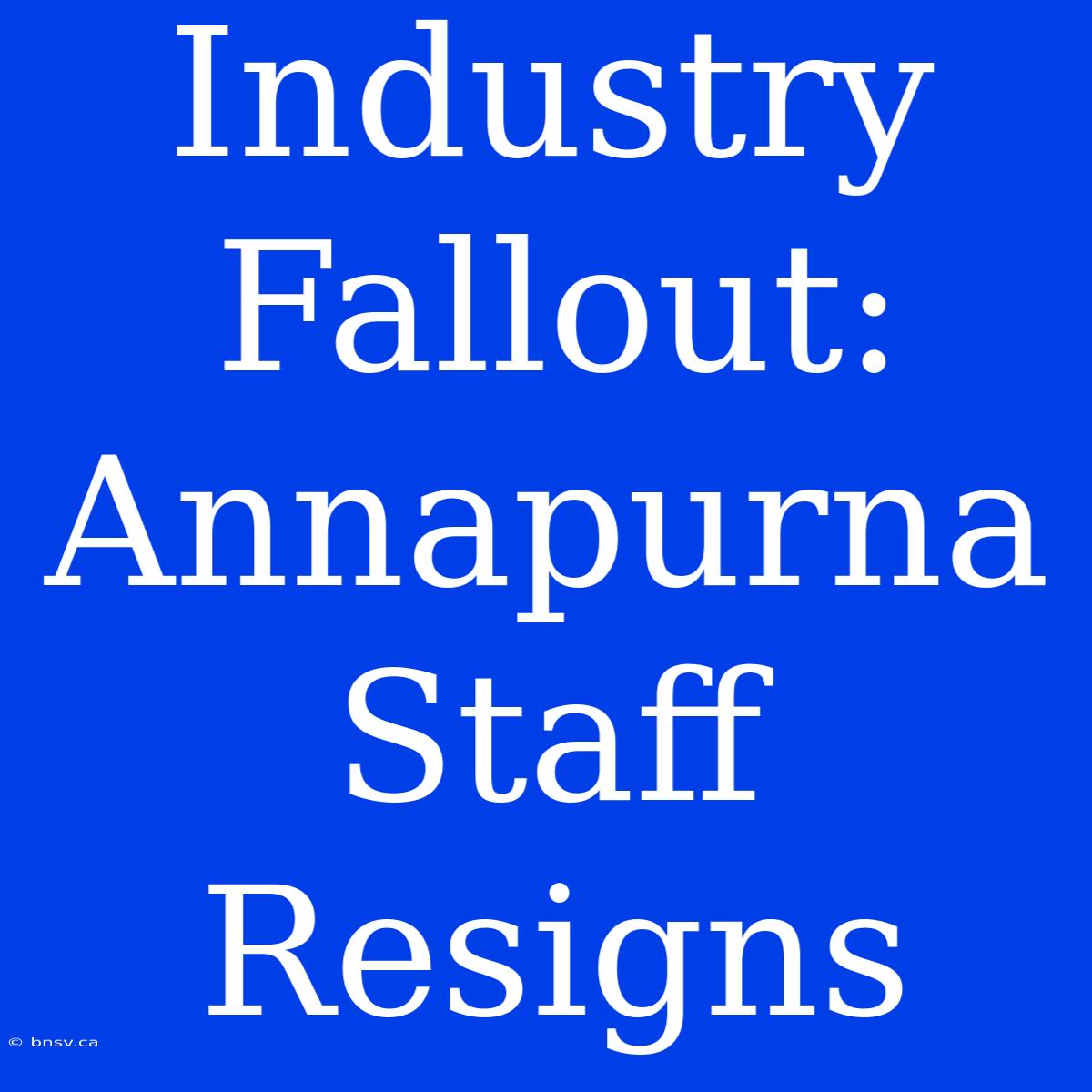 Industry Fallout: Annapurna Staff Resigns