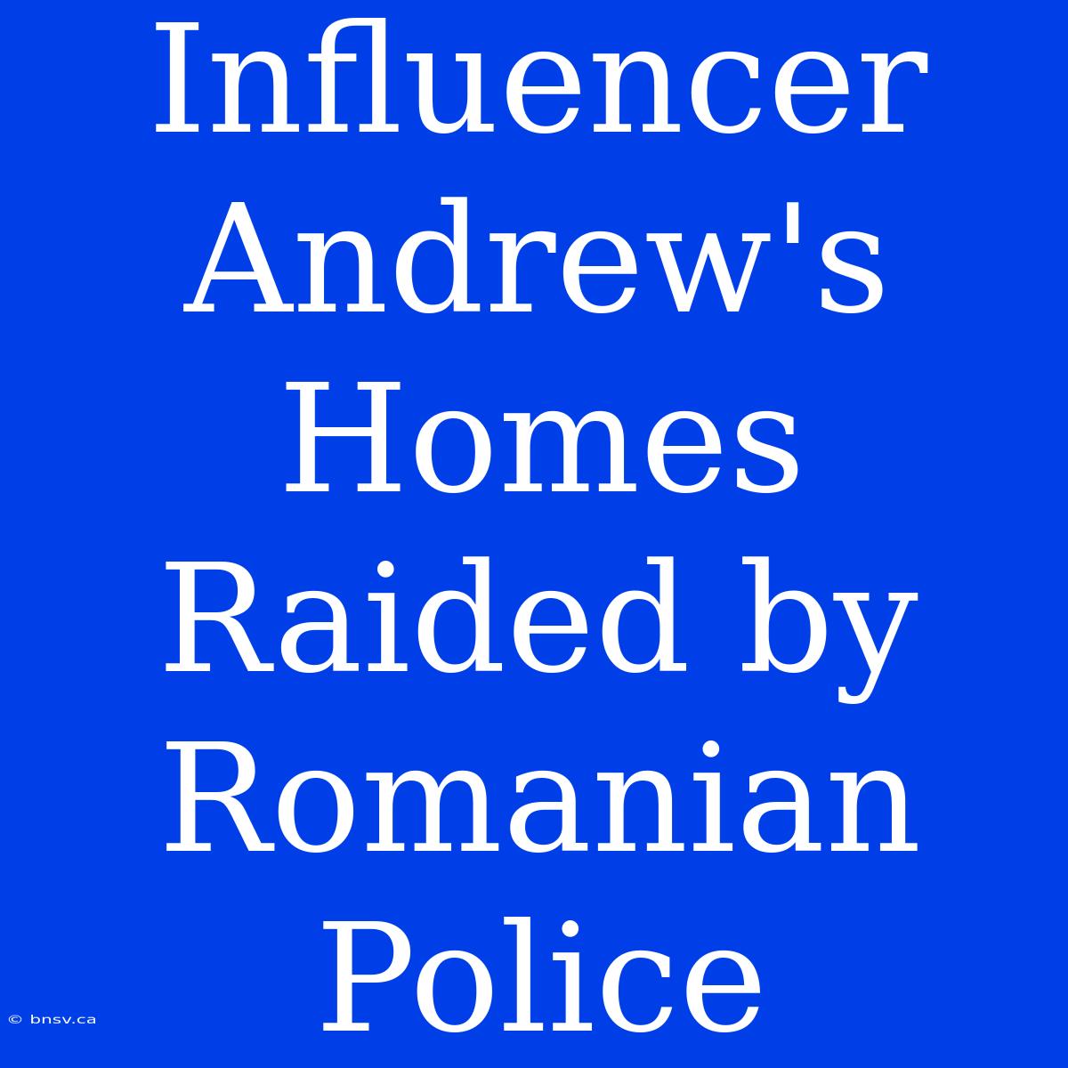 Influencer Andrew's Homes Raided By Romanian Police