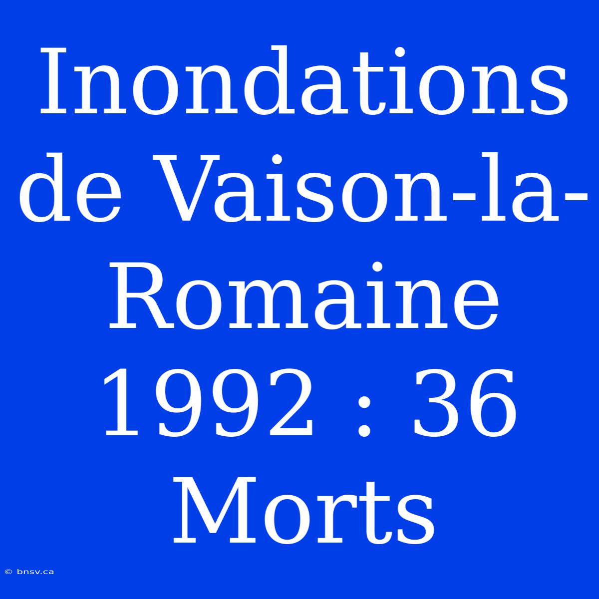 Inondations De Vaison-la-Romaine 1992 : 36 Morts