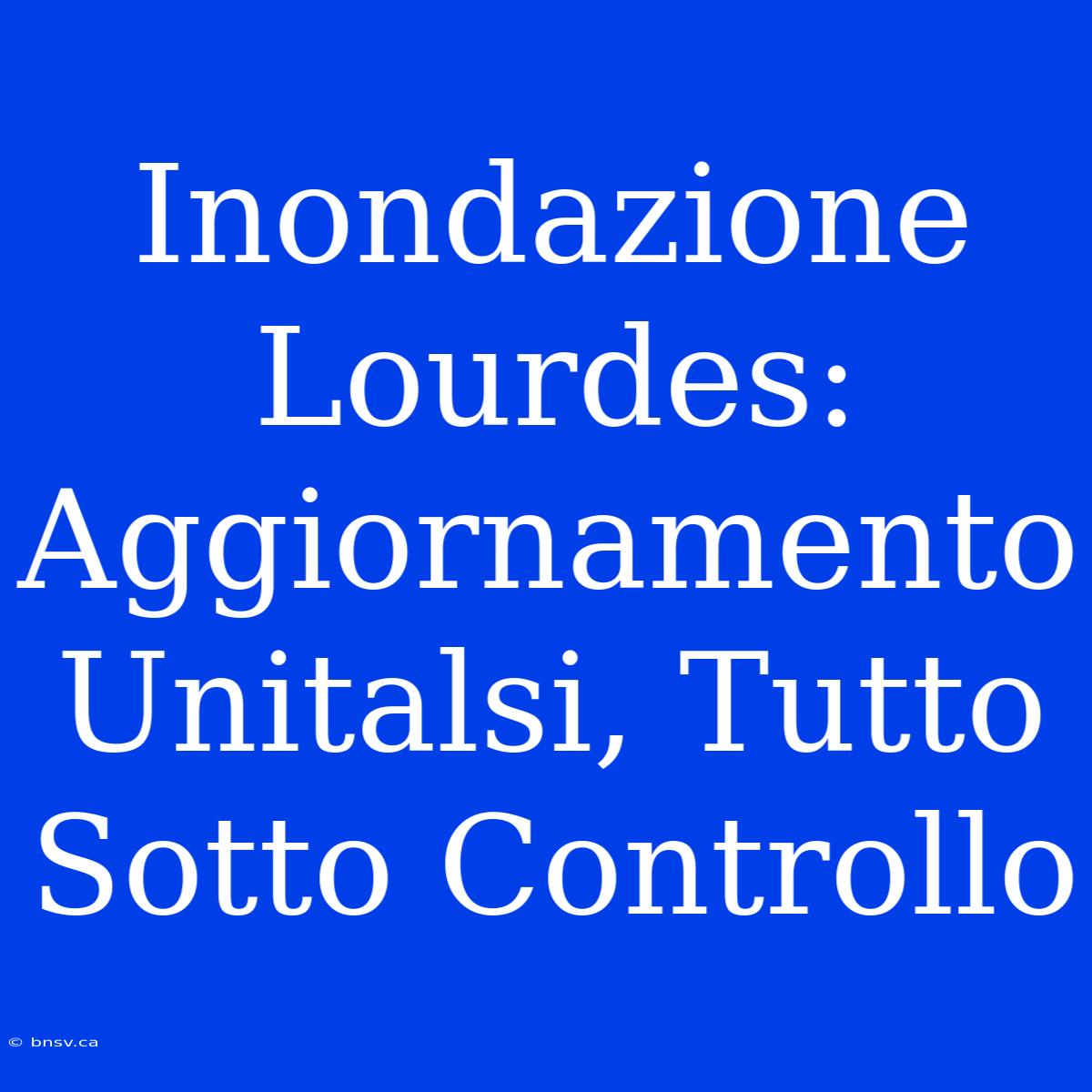 Inondazione Lourdes: Aggiornamento Unitalsi, Tutto Sotto Controllo