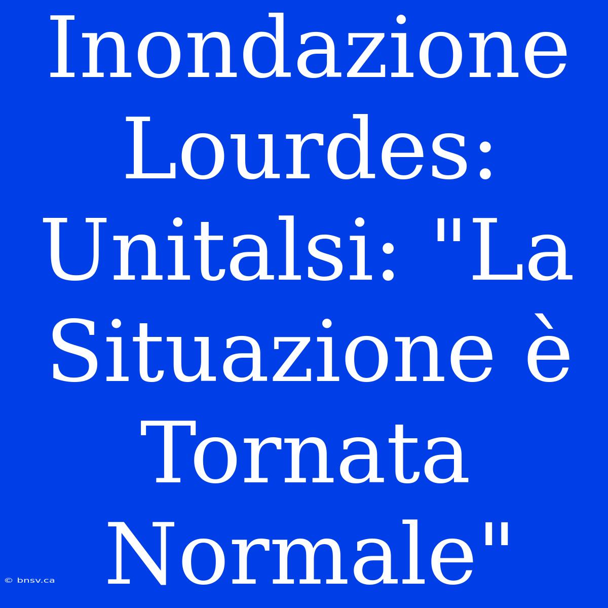 Inondazione Lourdes: Unitalsi: 