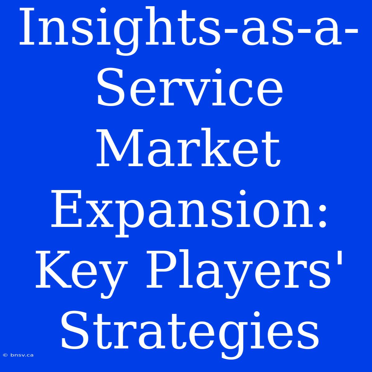 Insights-as-a-Service Market Expansion: Key Players' Strategies