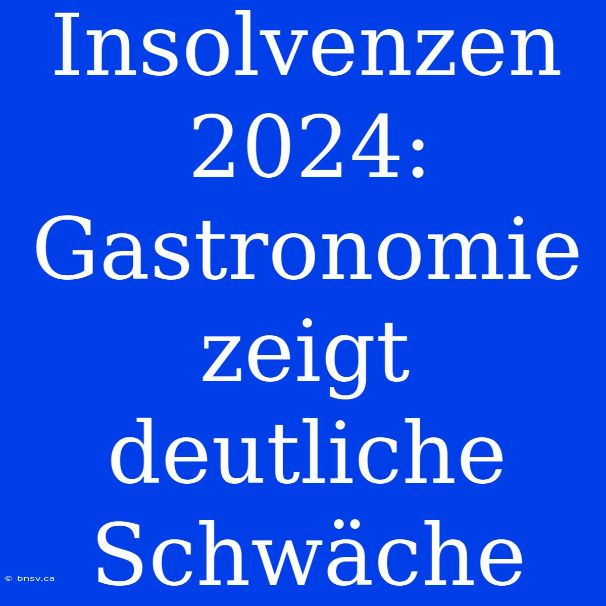 Insolvenzen 2024: Gastronomie Zeigt Deutliche Schwäche