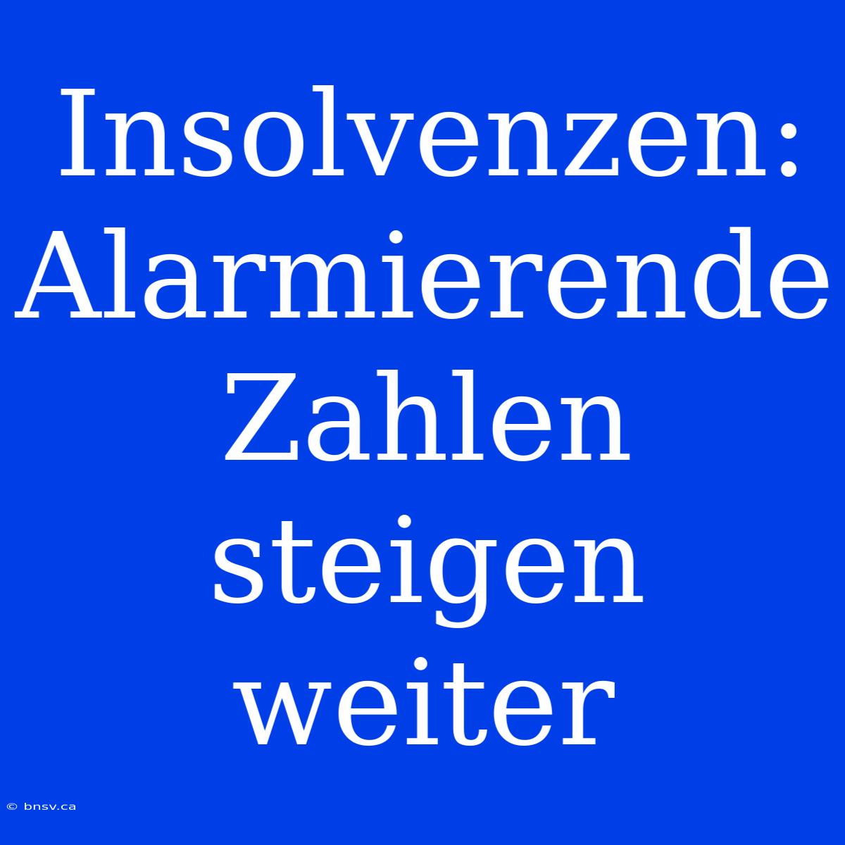 Insolvenzen:  Alarmierende Zahlen Steigen Weiter