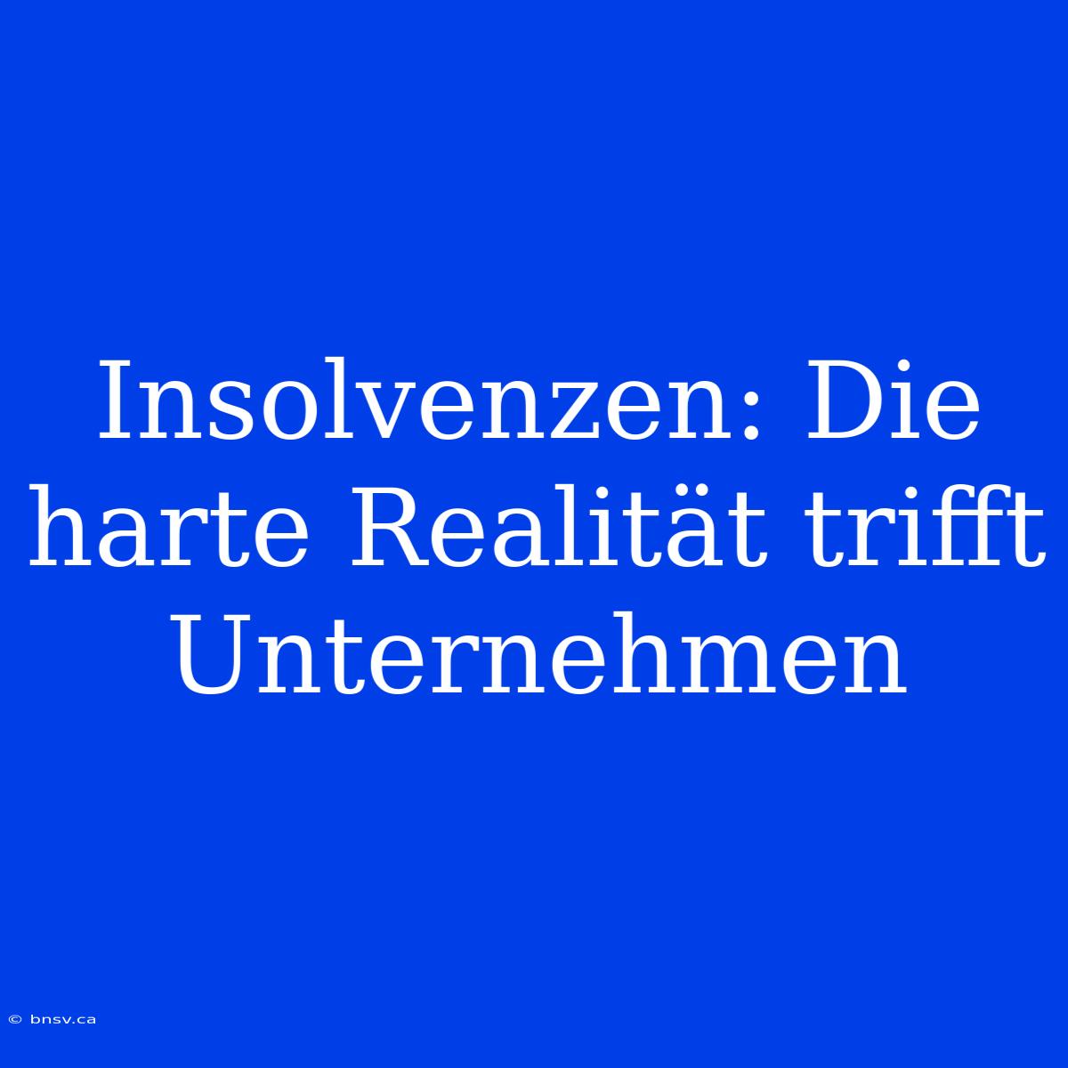 Insolvenzen: Die Harte Realität Trifft Unternehmen