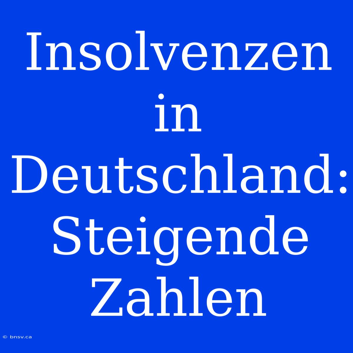 Insolvenzen In Deutschland: Steigende Zahlen