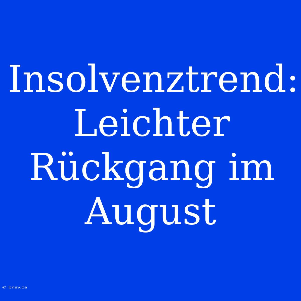 Insolvenztrend: Leichter Rückgang Im August