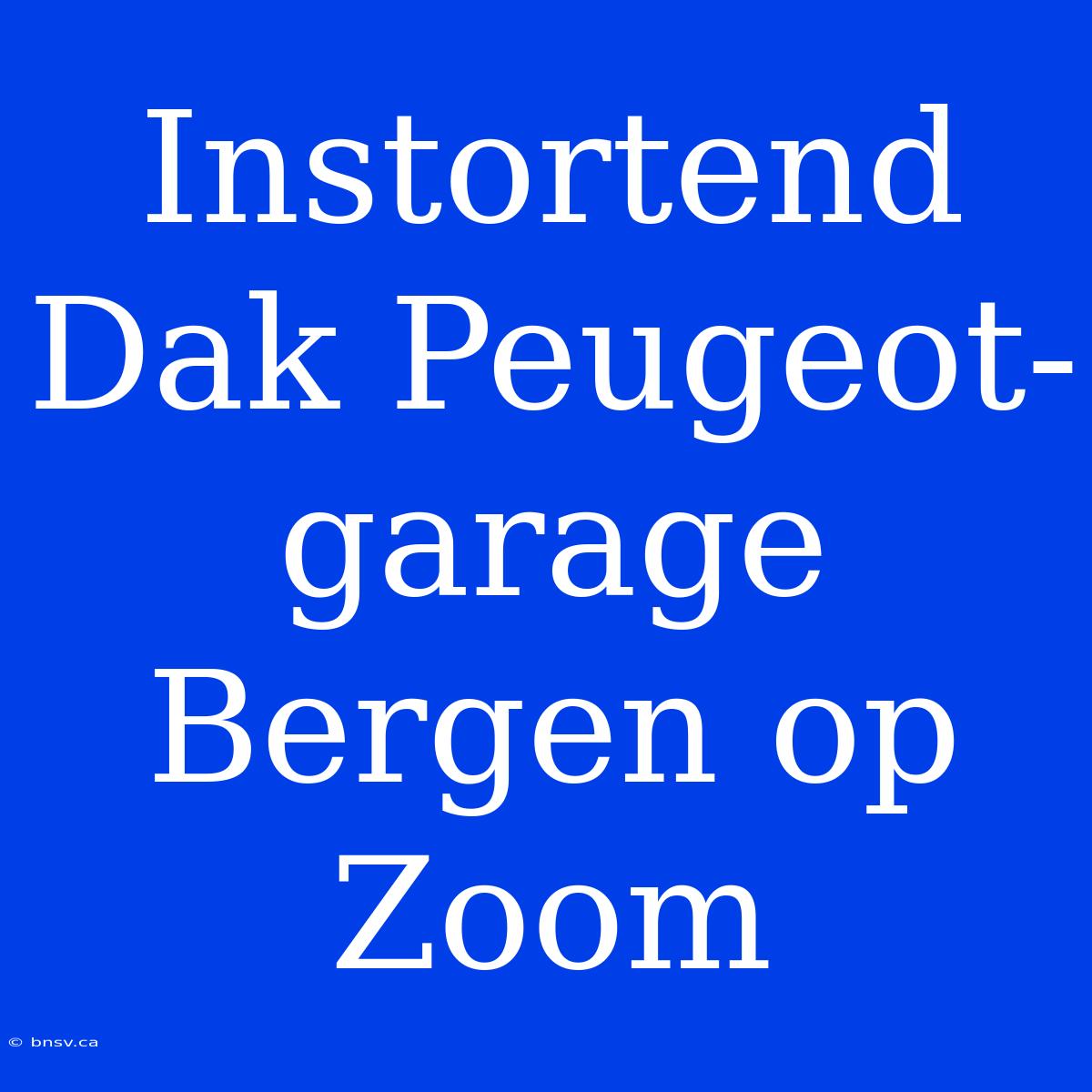 Instortend Dak Peugeot-garage Bergen Op Zoom