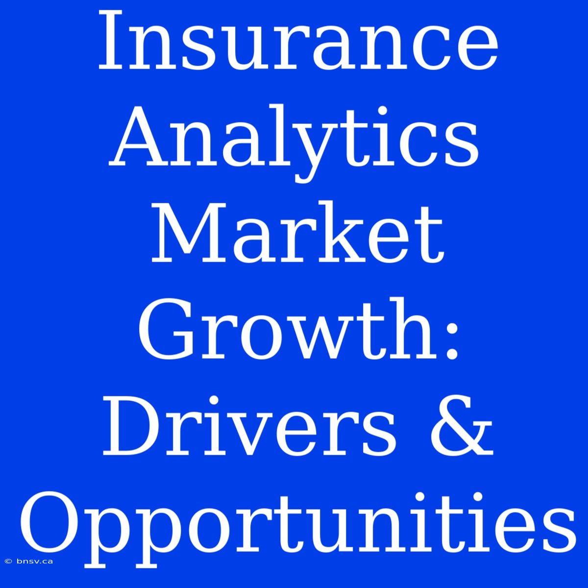 Insurance Analytics Market Growth: Drivers & Opportunities