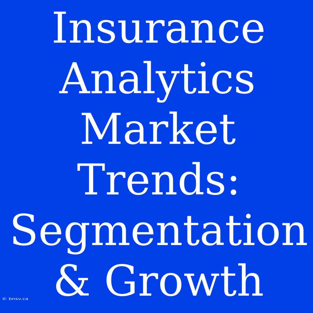 Insurance Analytics Market Trends: Segmentation & Growth