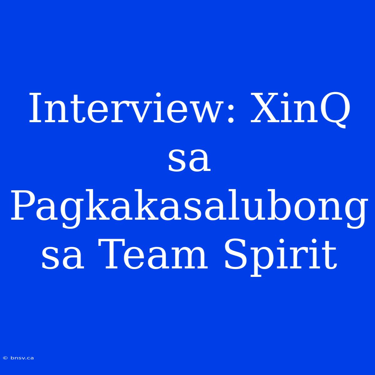 Interview: XinQ Sa Pagkakasalubong Sa Team Spirit