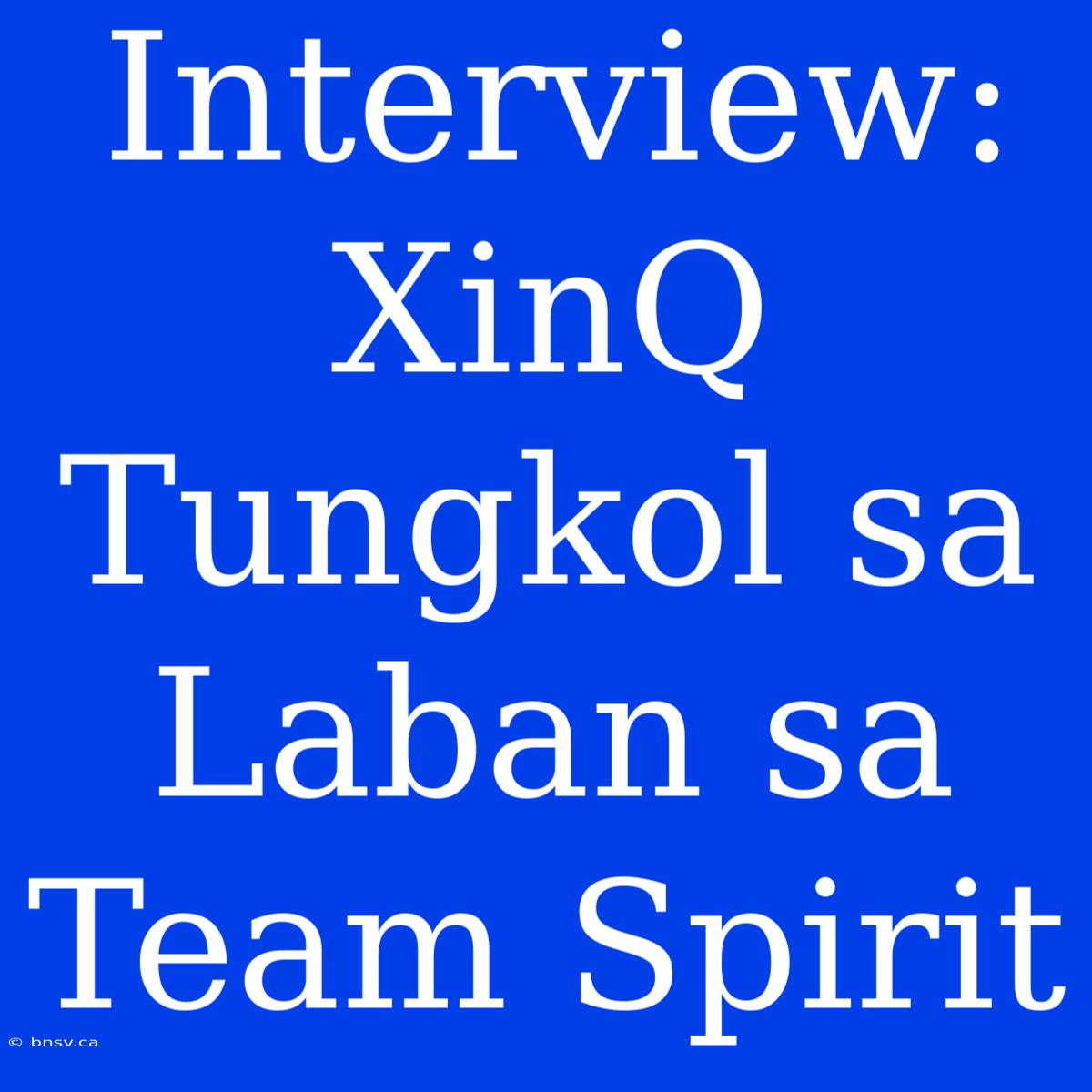 Interview: XinQ Tungkol Sa Laban Sa Team Spirit