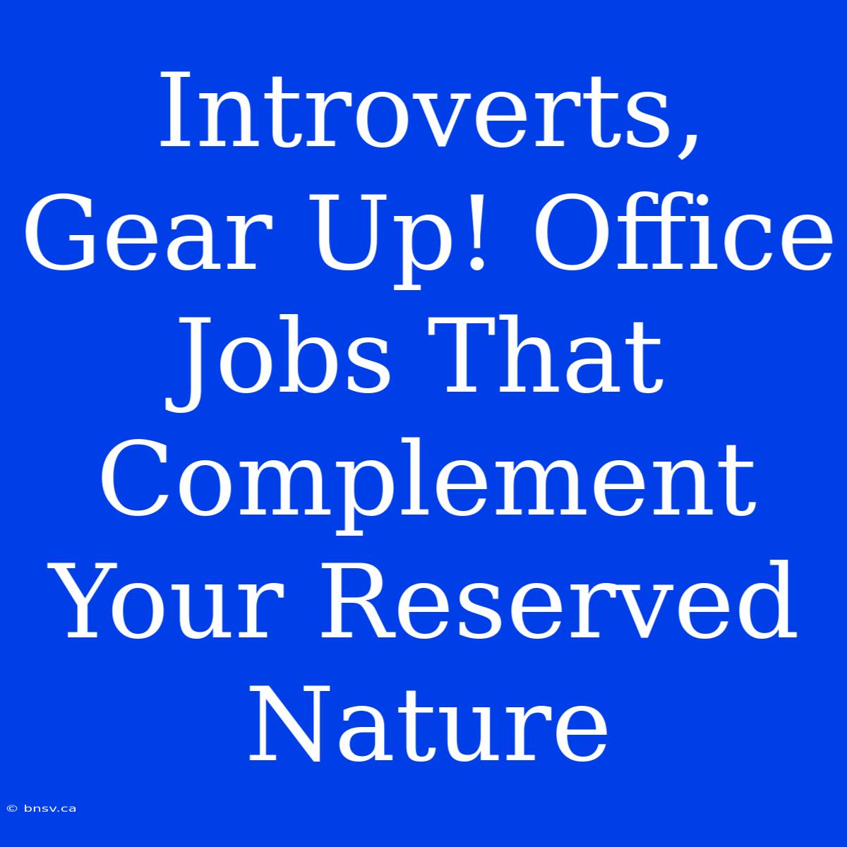 Introverts, Gear Up! Office Jobs That Complement Your Reserved Nature