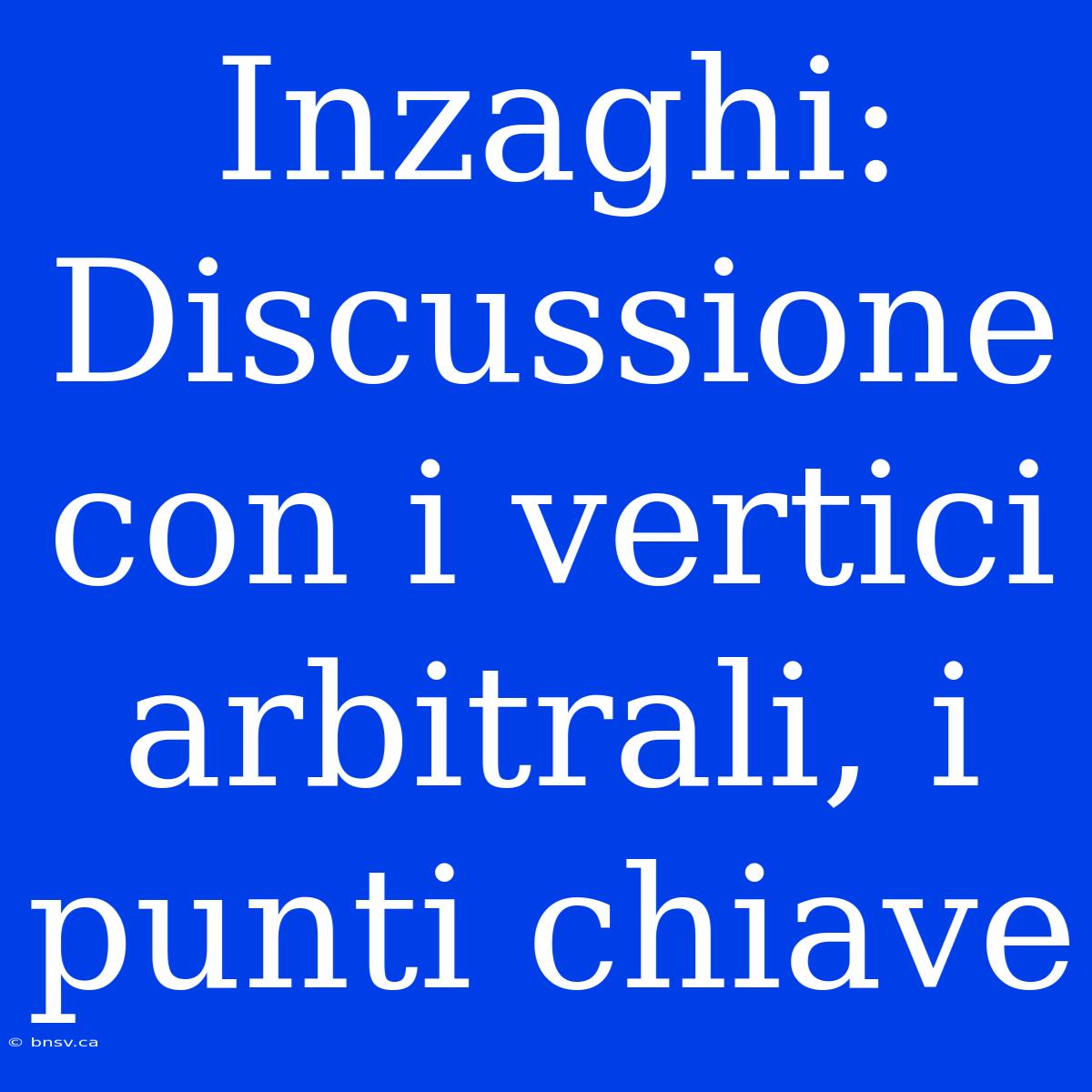 Inzaghi: Discussione Con I Vertici Arbitrali, I Punti Chiave