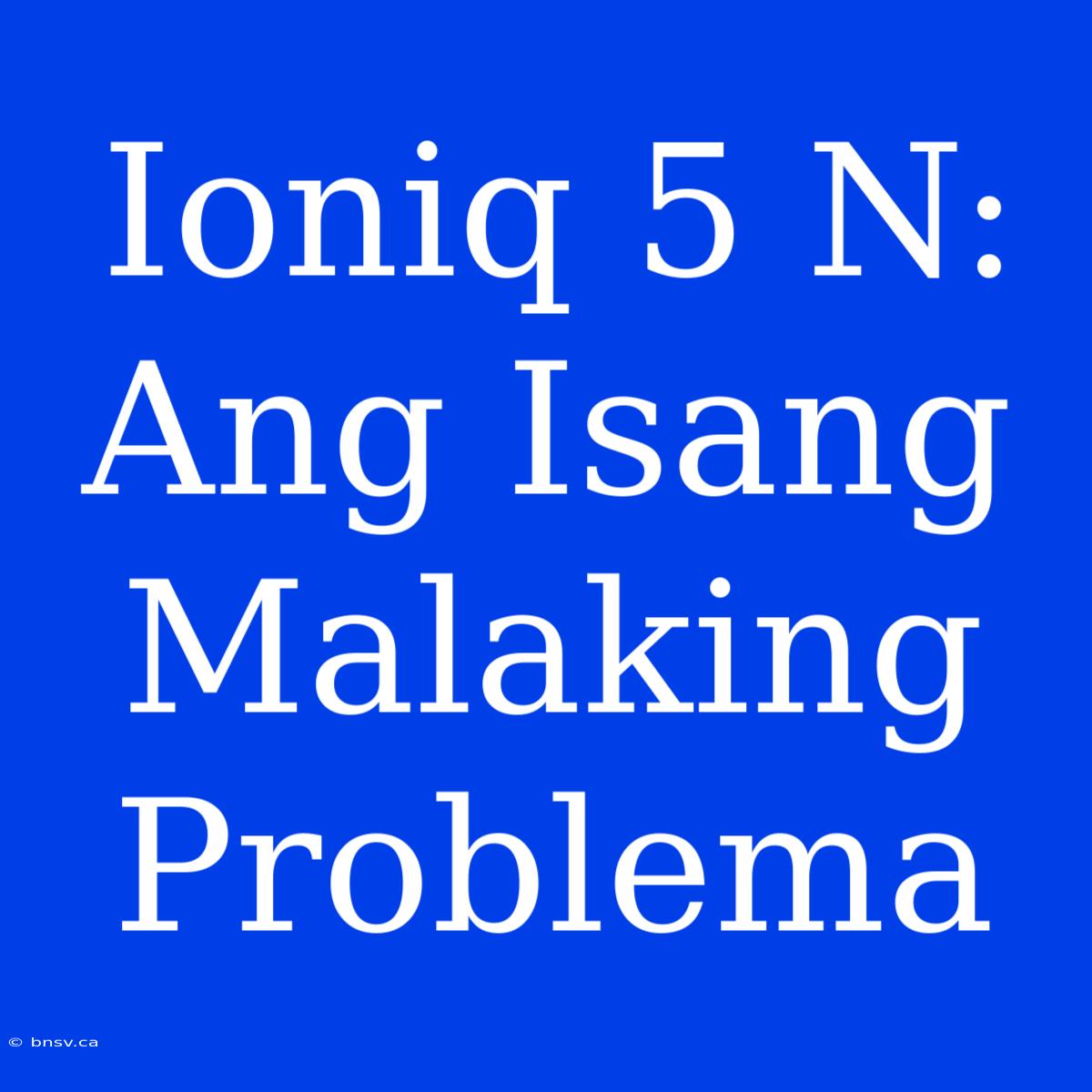 Ioniq 5 N: Ang Isang Malaking Problema