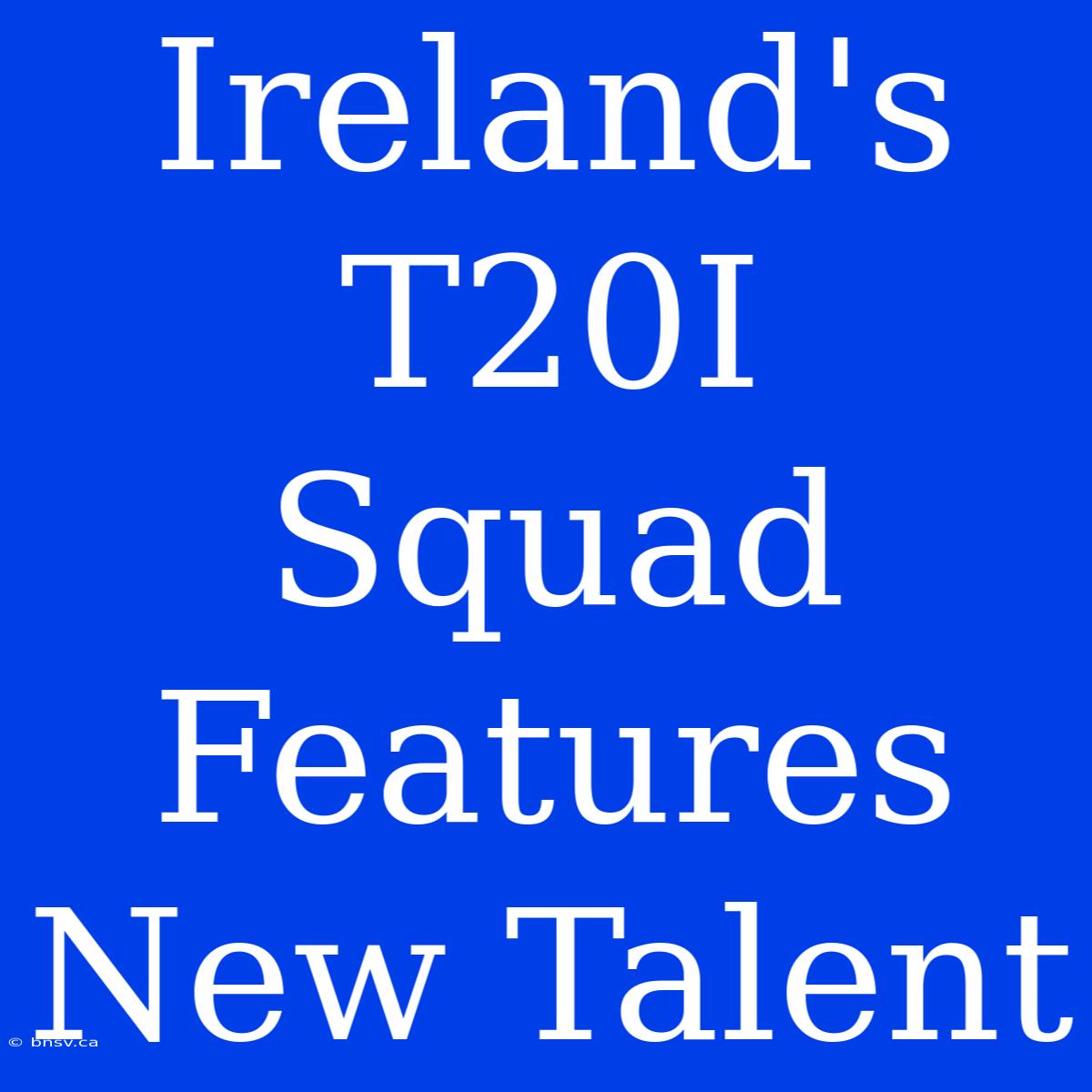 Ireland's T20I Squad Features New Talent