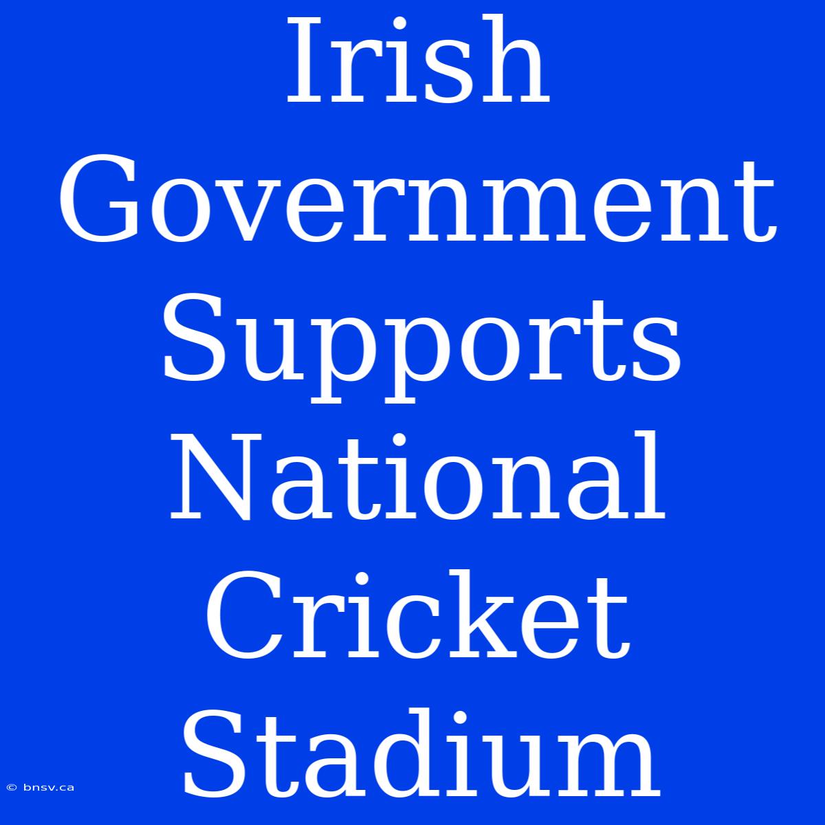 Irish Government Supports National Cricket Stadium