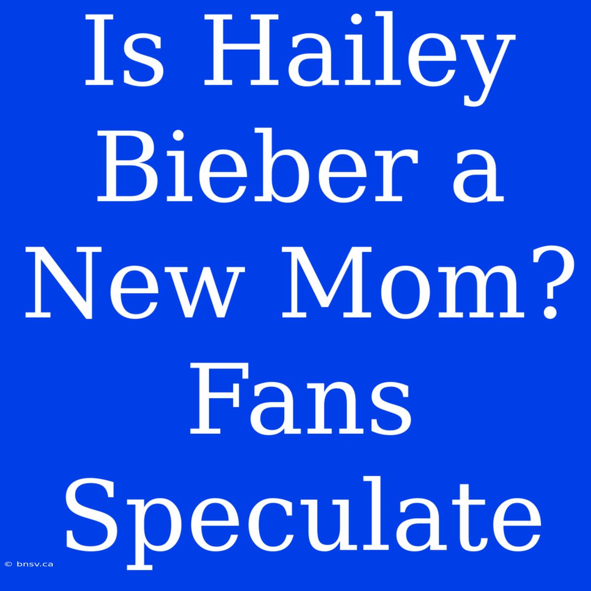 Is Hailey Bieber A New Mom? Fans Speculate