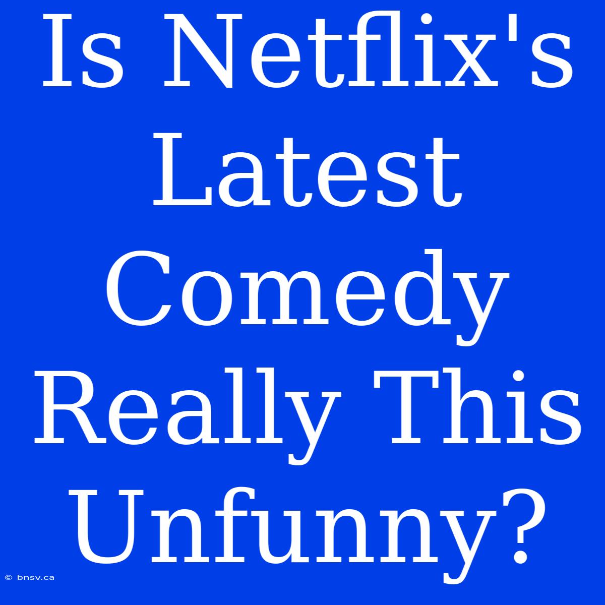 Is Netflix's Latest Comedy Really This Unfunny?