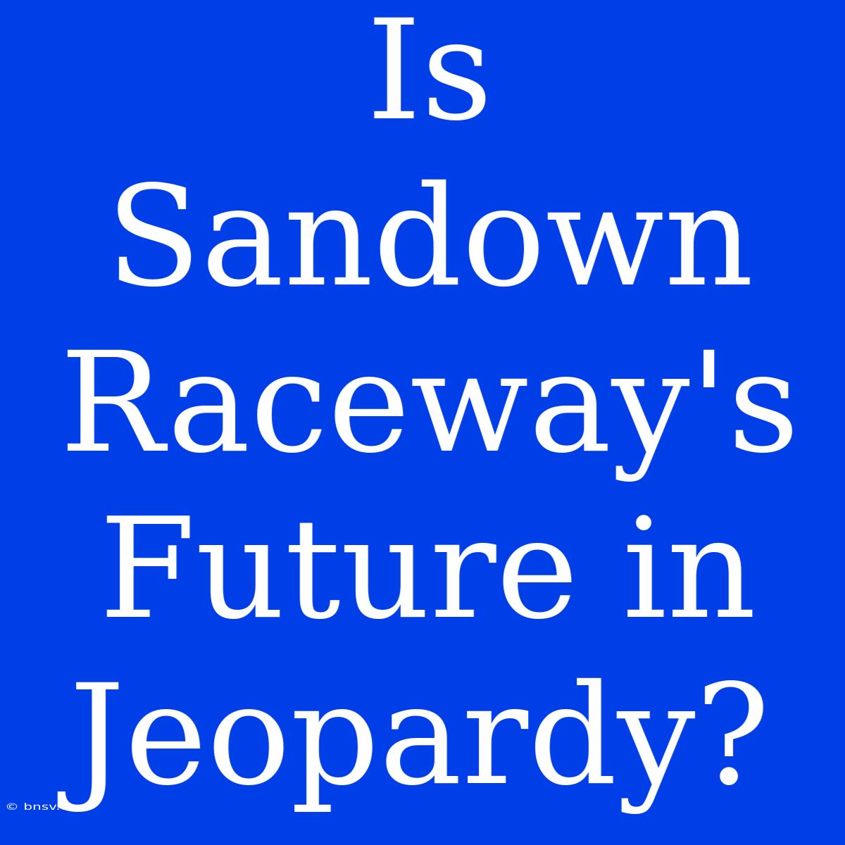 Is Sandown Raceway's Future In Jeopardy?