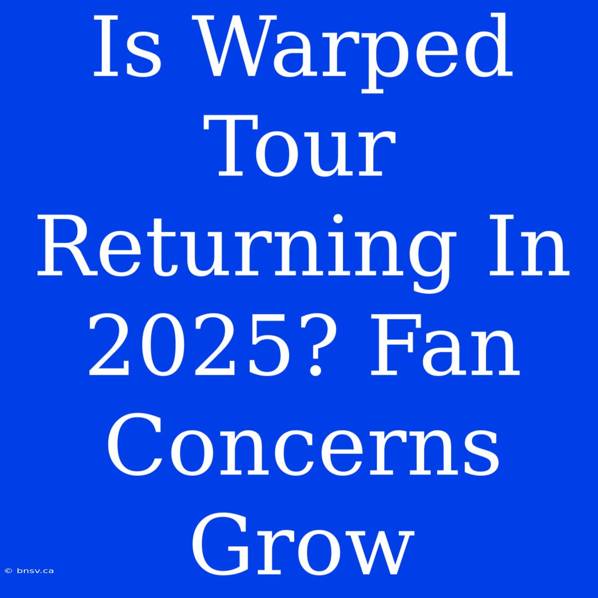 Is Warped Tour Returning In 2025? Fan Concerns Grow