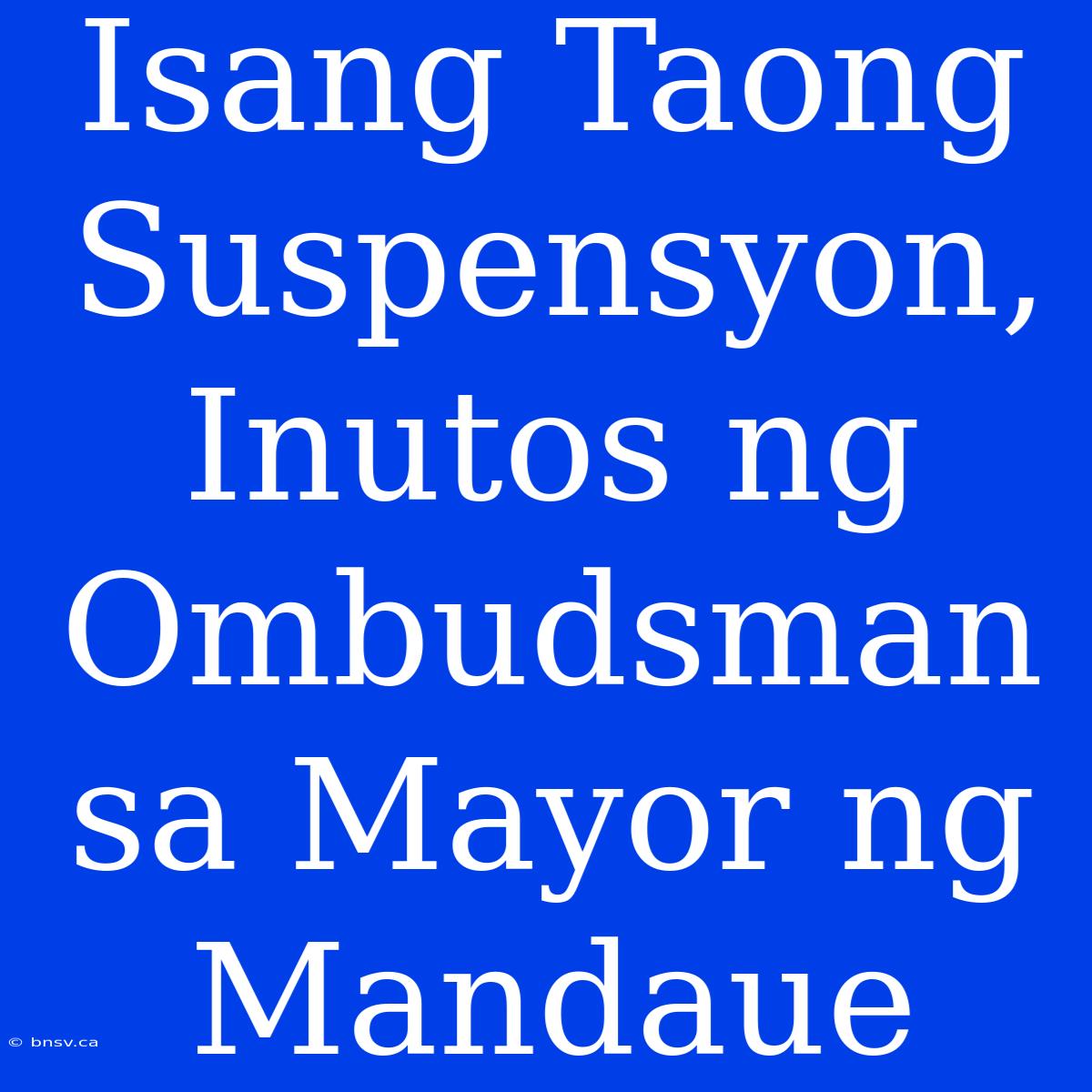 Isang Taong Suspensyon, Inutos Ng Ombudsman Sa Mayor Ng Mandaue