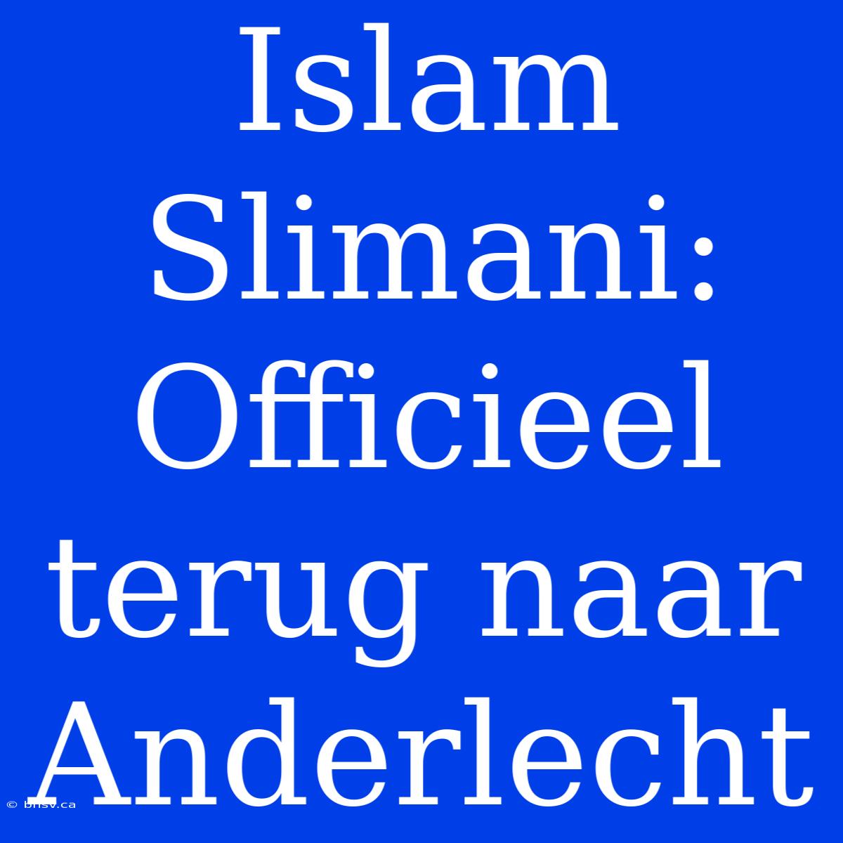 Islam Slimani: Officieel Terug Naar Anderlecht