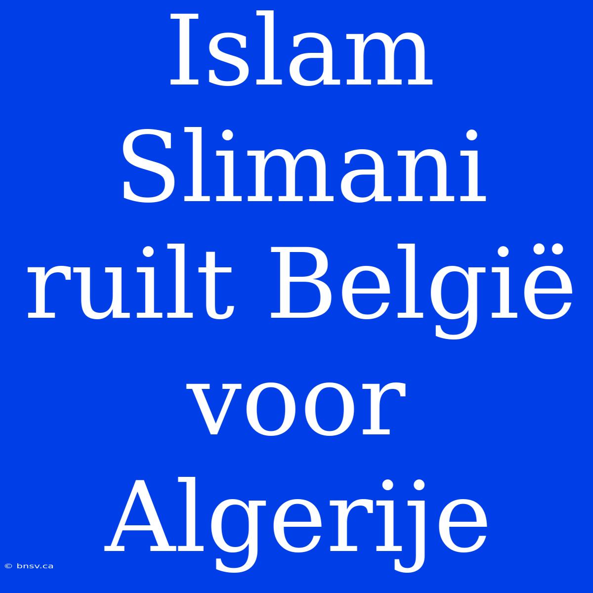 Islam Slimani Ruilt België Voor Algerije