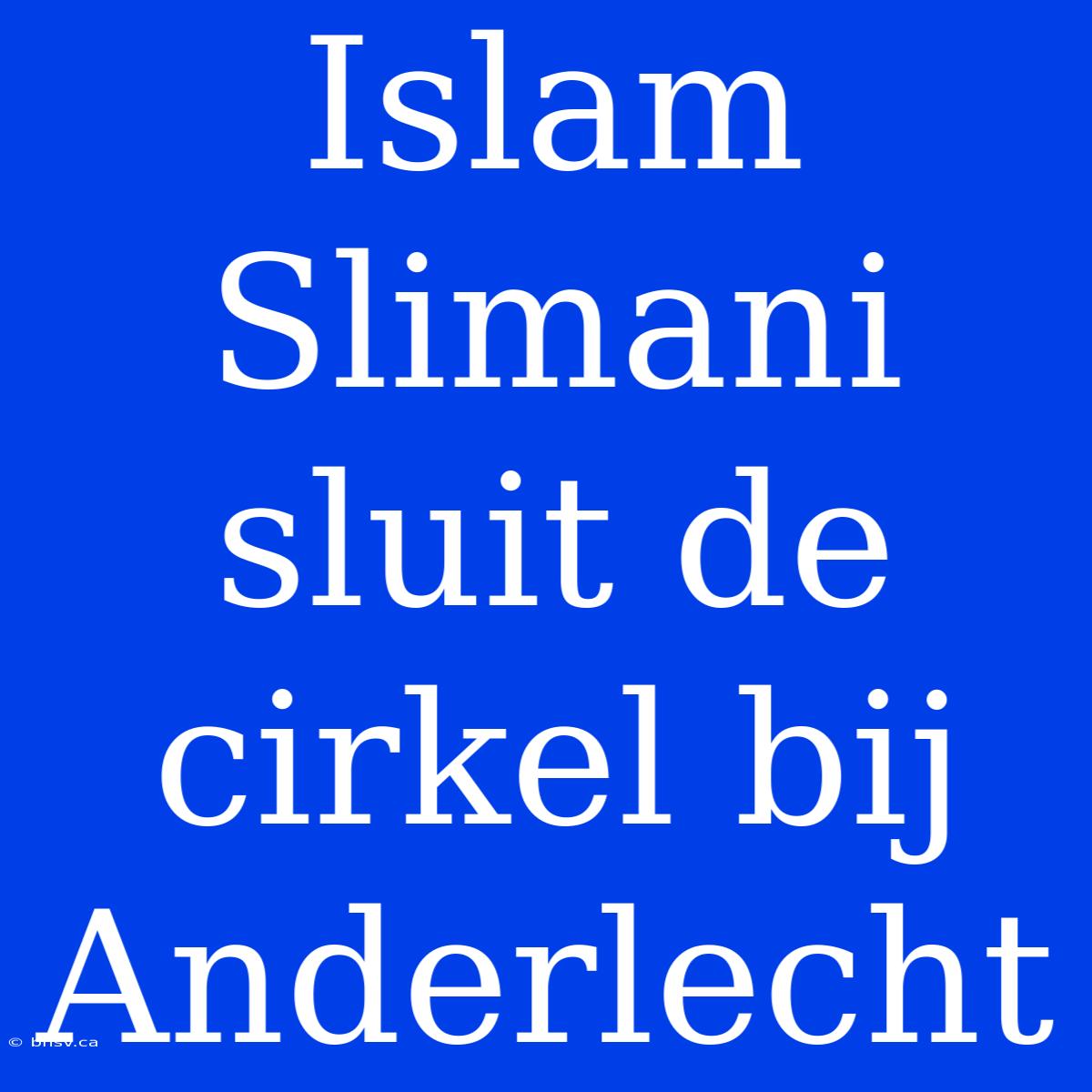 Islam Slimani Sluit De Cirkel Bij Anderlecht