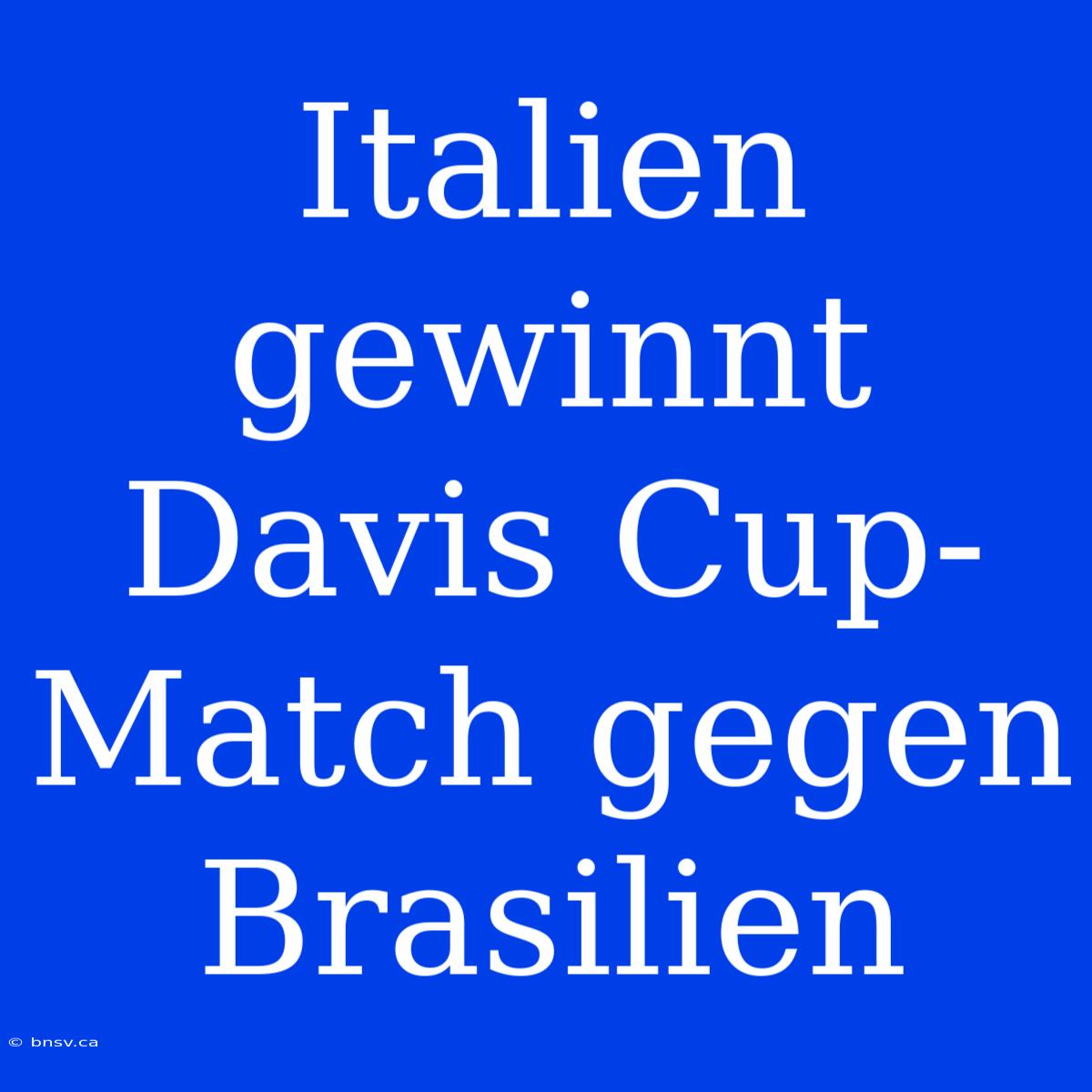 Italien Gewinnt Davis Cup-Match Gegen Brasilien