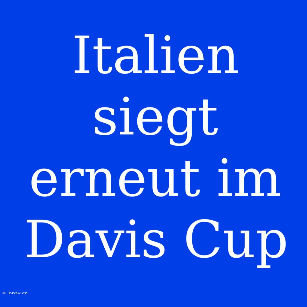 Italien Siegt Erneut Im Davis Cup