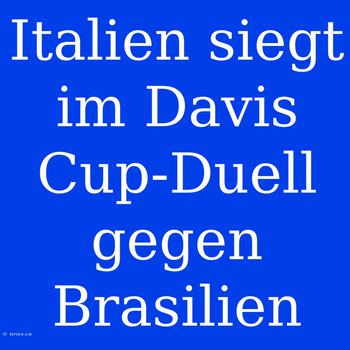 Italien Siegt Im Davis Cup-Duell Gegen Brasilien