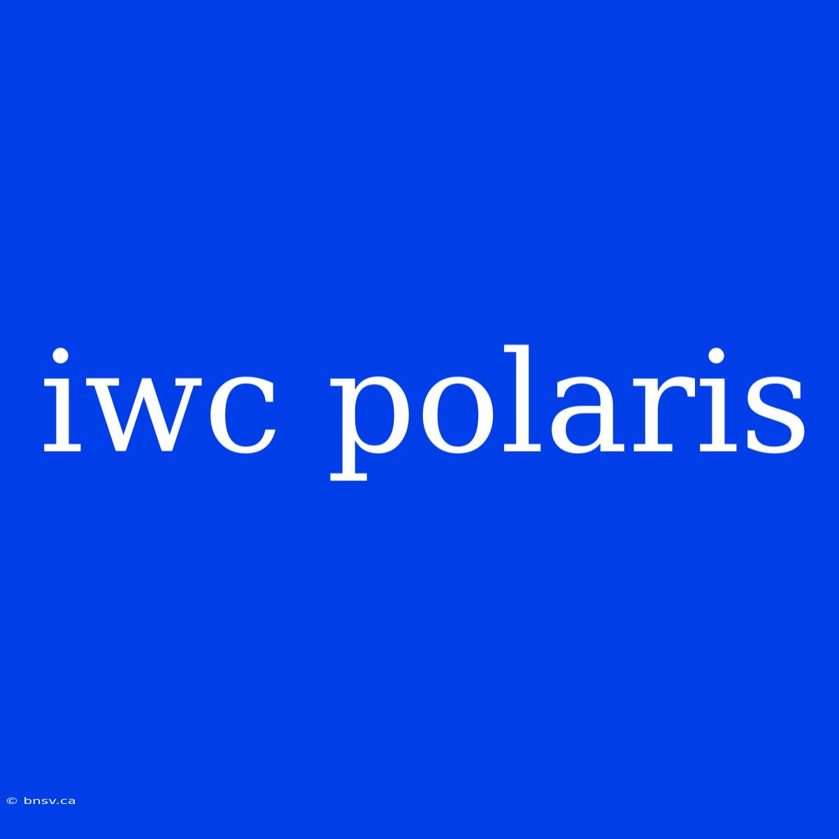 Iwc Polaris