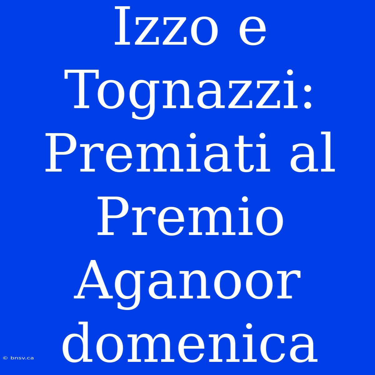 Izzo E Tognazzi: Premiati Al Premio Aganoor Domenica