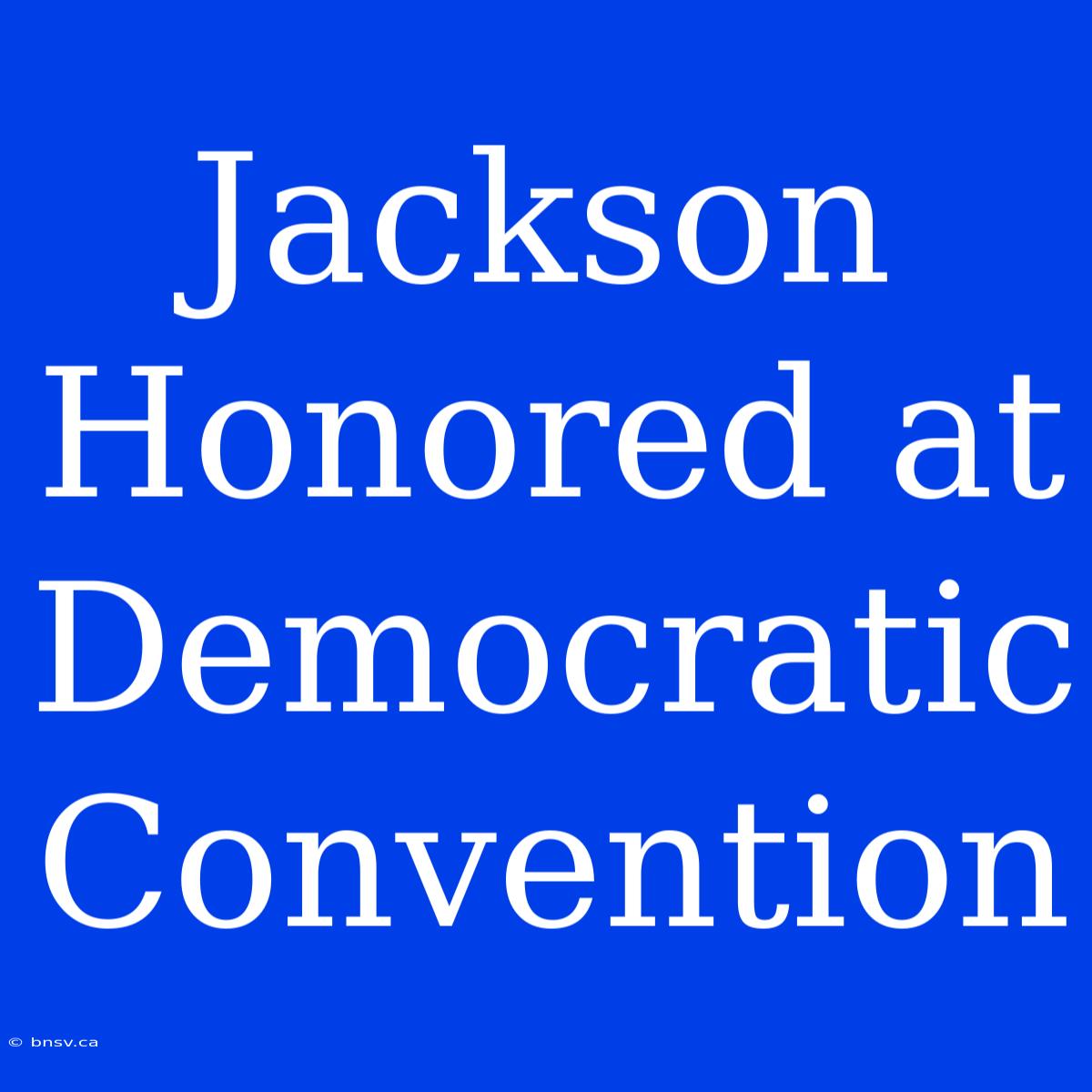 Jackson Honored At Democratic Convention