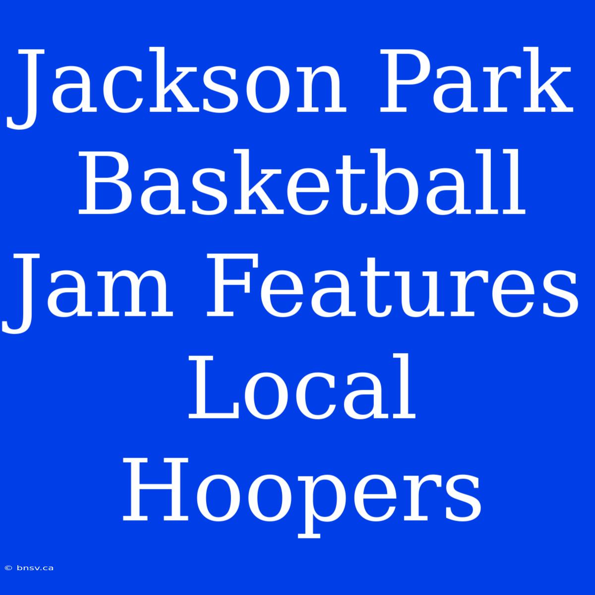 Jackson Park Basketball Jam Features Local Hoopers