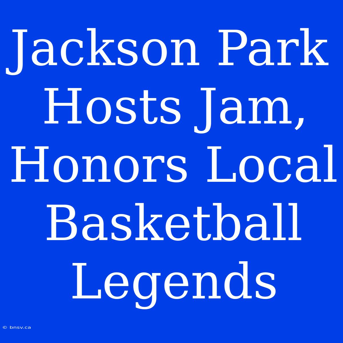 Jackson Park Hosts Jam, Honors Local Basketball Legends