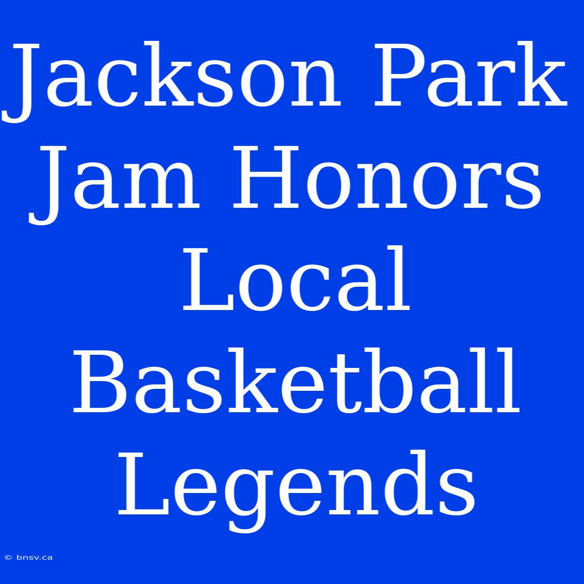 Jackson Park Jam Honors Local Basketball Legends