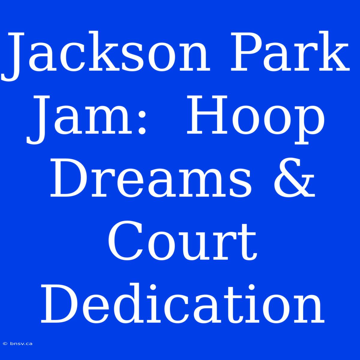 Jackson Park Jam:  Hoop Dreams & Court Dedication