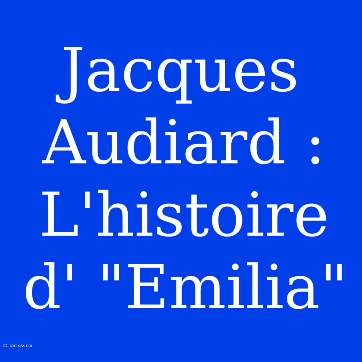 Jacques Audiard : L'histoire D' 