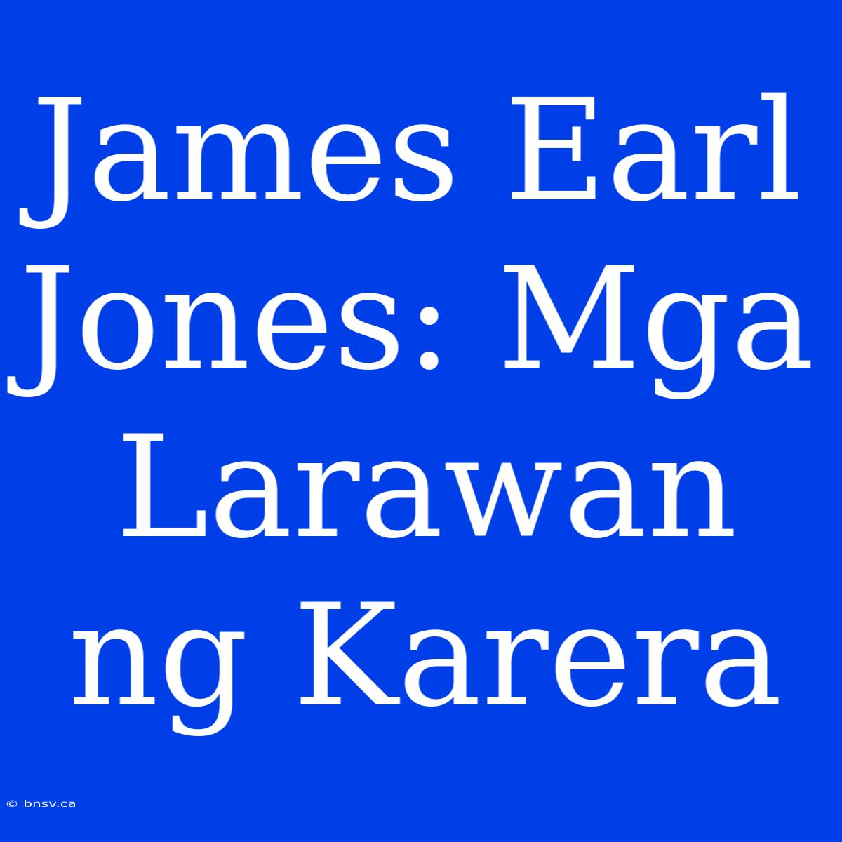 James Earl Jones: Mga Larawan Ng Karera