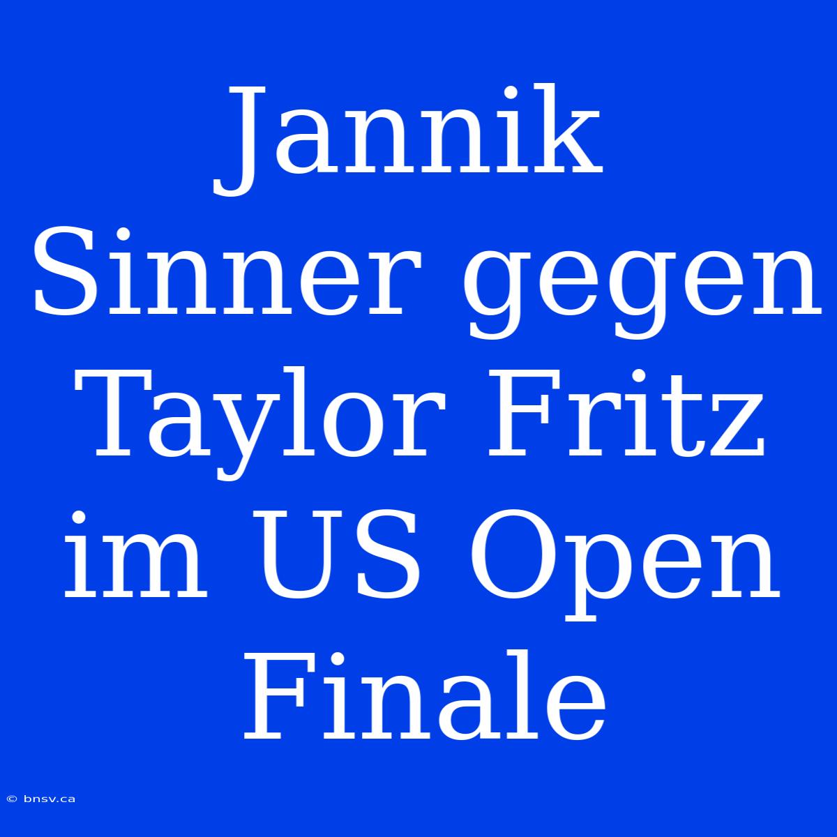 Jannik Sinner Gegen Taylor Fritz Im US Open Finale