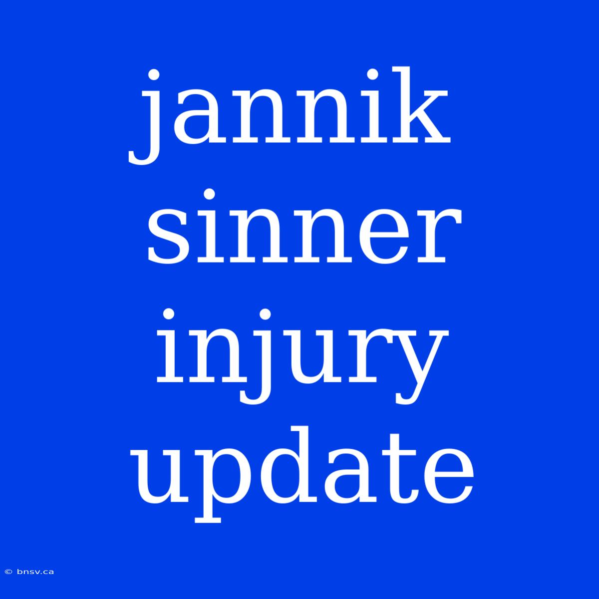 Jannik Sinner Injury Update